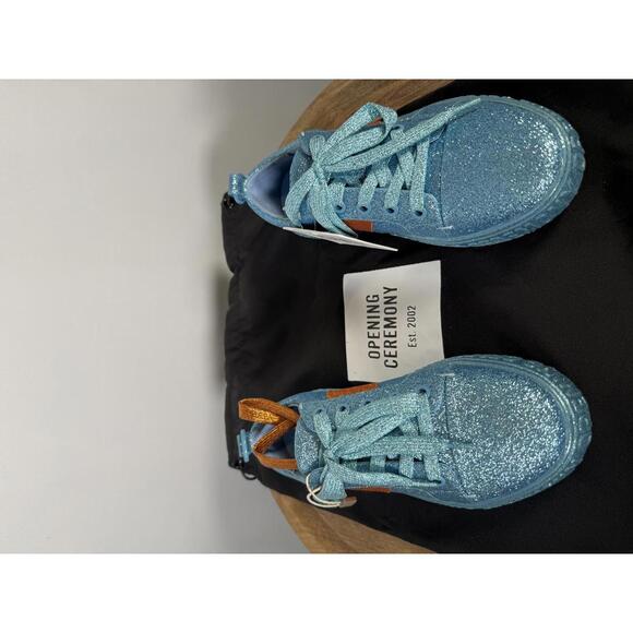 NWB OPENING CEREMONY La Cienega Glitter Lace Up Platform Sneakers Size 5 - Picture 4 of 13